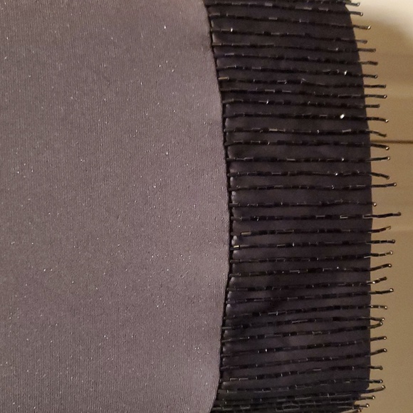 Express Women's Metallic Gray Beaded Shimmer Sleeveless Mini Dress - Size Small - Picture 4 of 11